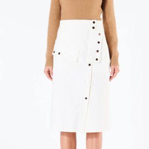 TIbi White urban stretch midi skirt, 10, $50